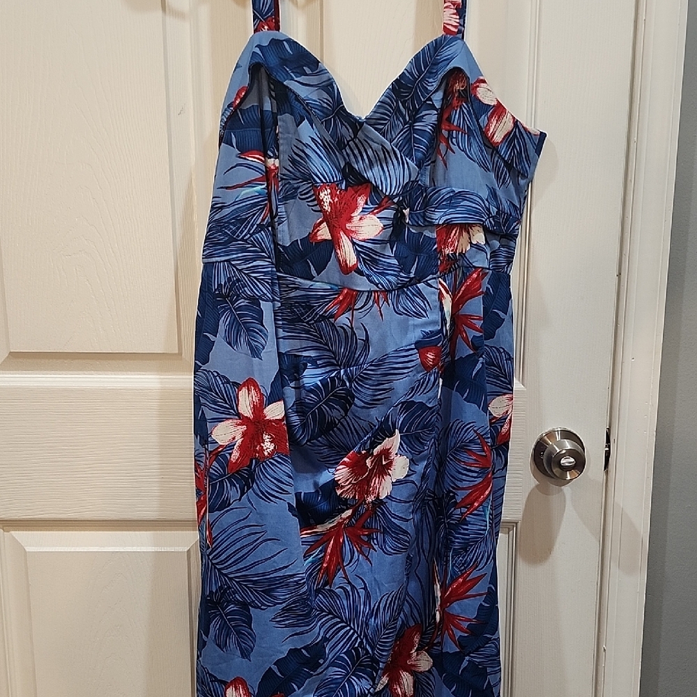 City Chic Blue and White Dress